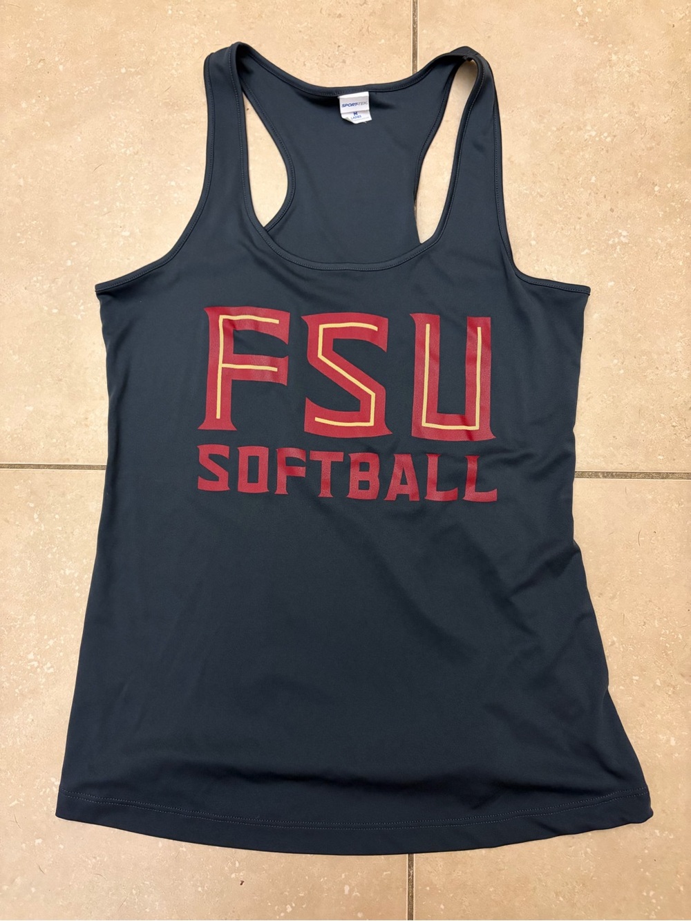 Sport-Tek FSU Softball Ladies Dark Grey Performance Tank